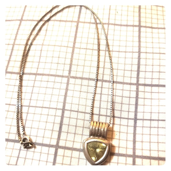 Peridot silver necklace